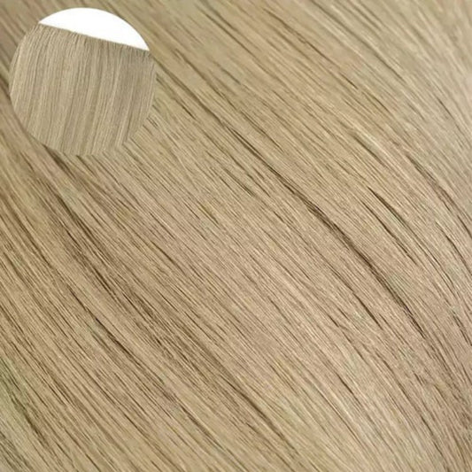 Natürlich blonde, unsichtbare Tape-In-Haarverlängerungen, unbehandeltes menschliches Haar, 20 Stück