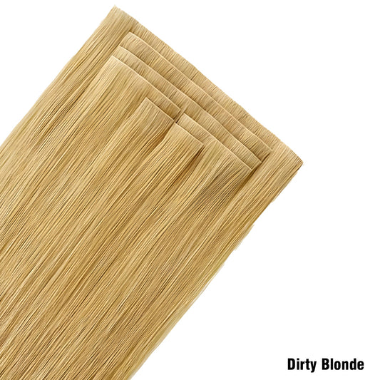 Dirty Blonde Invisible Clip In Hair Extensions, Virgin Human Hair