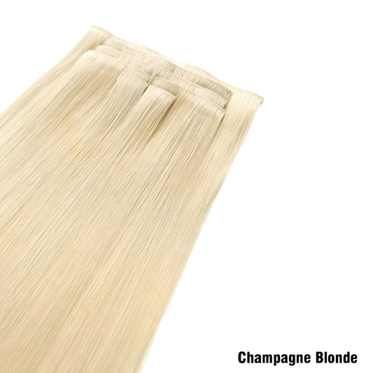 Champagne Blonde Invisible Clip In Hair Extensions, Virgin Human Hair