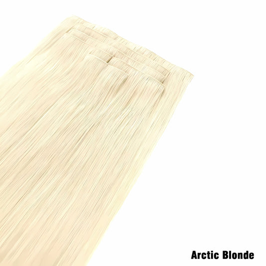 Arctic Blonde Unsichtbare Clip-In-Haarverlängerungen, unbehandeltes menschliches Haar