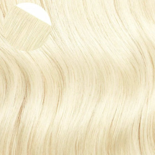 Ice Blonde Invisible Tape In Hair Extensions, Virgin Human Hair, 20 pcs