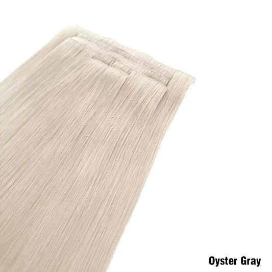 Oyster Gray Invisible Clip In Hair Extensions, Virgin Human Hair