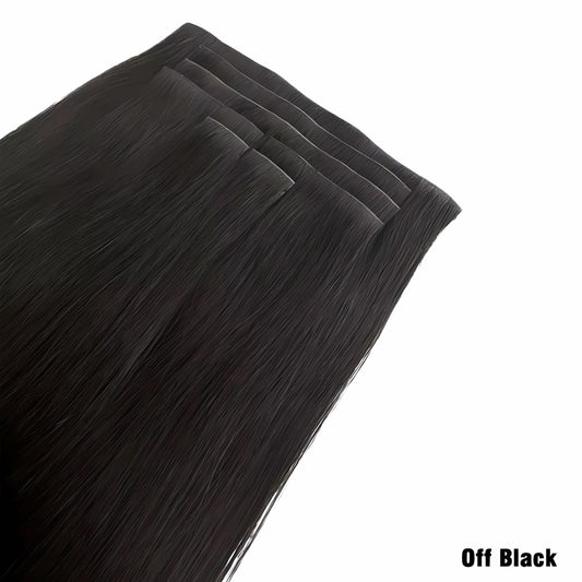 Off Black Invisible Clip In Hair Extensions, Virgin Human Hair