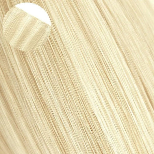 Unsichtbare Tape-In-Haarverlängerungen mit Highlights in Champagnerblond, unbehandeltes Echthaar, 20 Stück