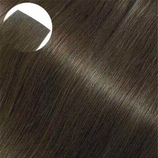 Mocha Brown Invisible Tape In Hair Extensions, Virgin Human Hair, 20 pcs