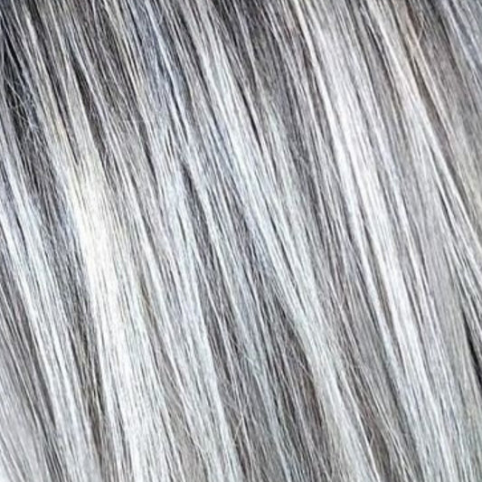 Salt And Pepper Vando Human Hair Topper, Injected Hand-Tied, Invisible Full Silk, Virgin Human Hair