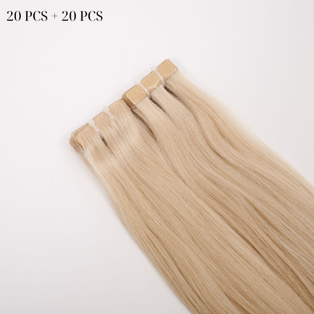 Invisible Tape In Hair Extensions, Injected Hand-Tied, Virgin Human Hair, 2 Pack Save more 30% (20 pcs x 2)