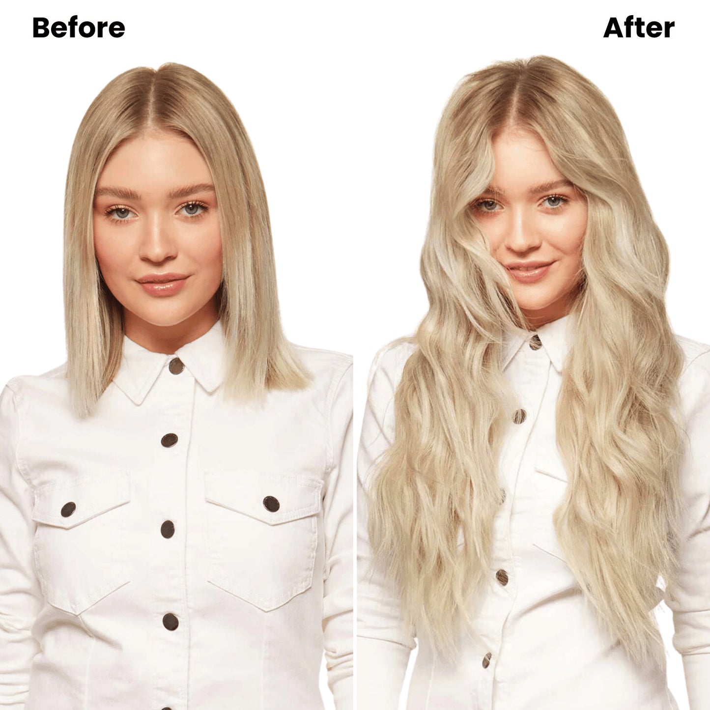 Rooted Ice Blonde Invisible Clip In Hair Extensions, Virgin Human Hair