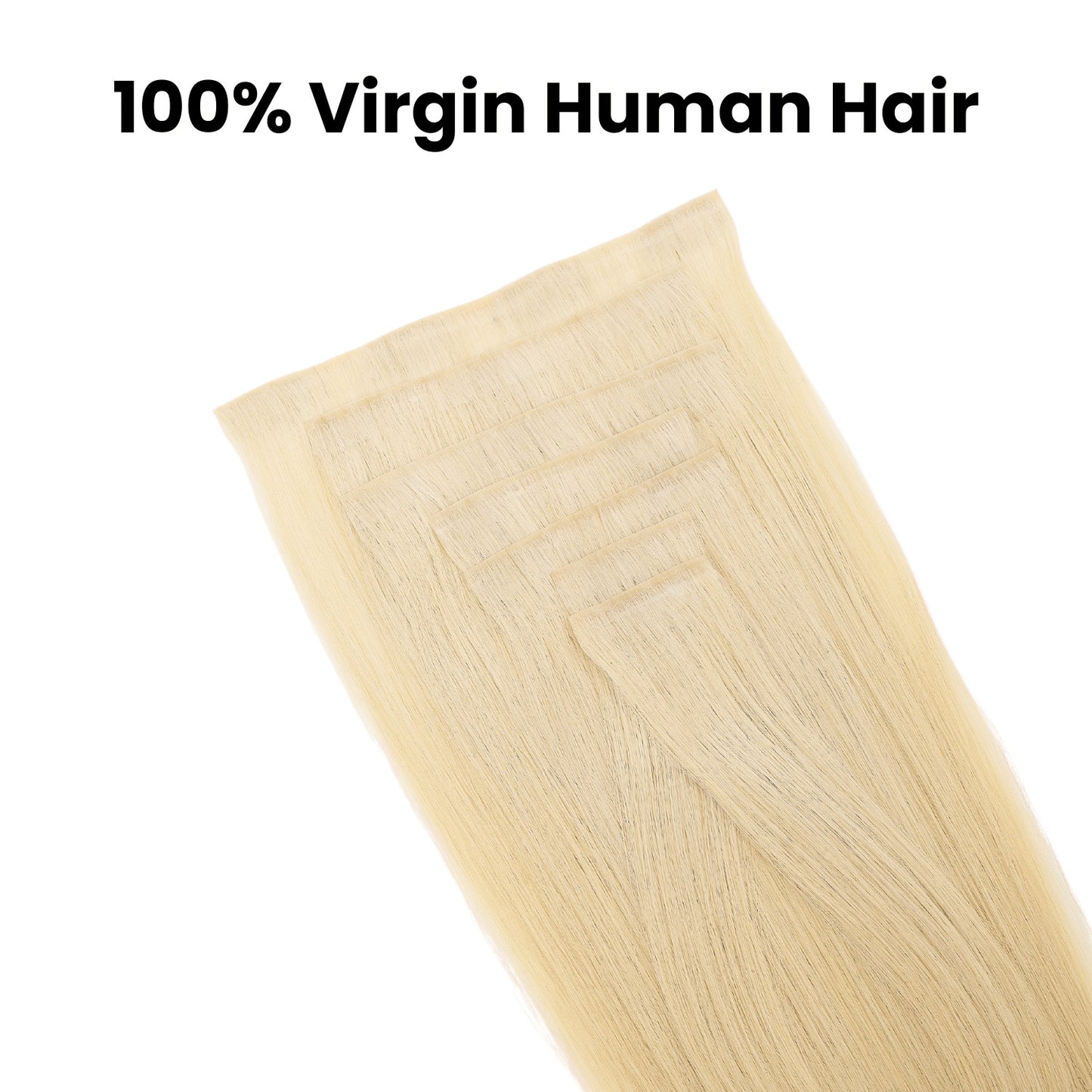 Neutral Brown Invisible Clip In Hair Extensions, Virgin Human Hair