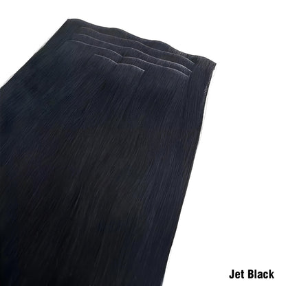 Jet Black Invisible Clip In Hair Extensions, Virgin Human Hair