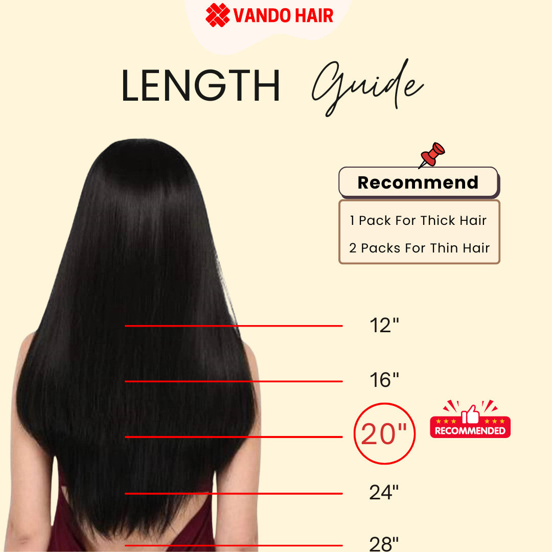 Vando Invisible Clip In Hair Extensions, Seamless Injected Hand-Tied, Virgin Human Hair