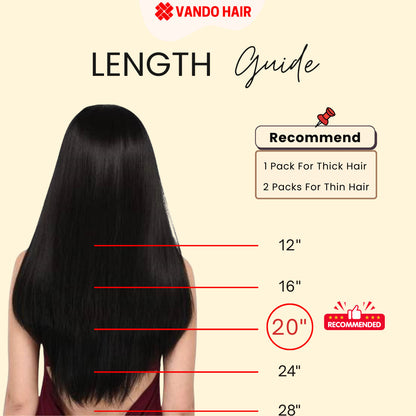 Vando Invisible Clip In Hair Extensions, Seamless Injected Hand-Tied, Virgin Human Hair