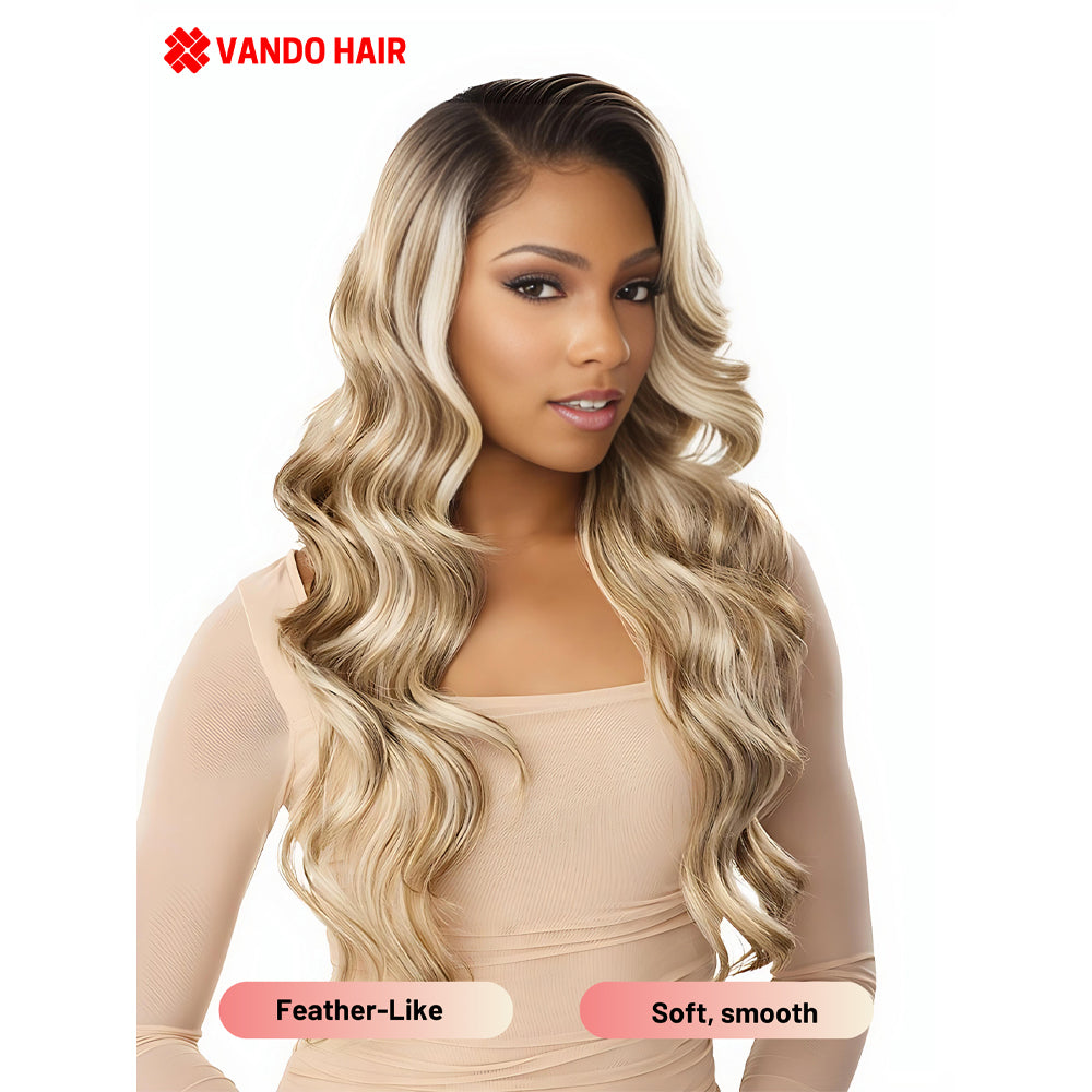 White Blonde Balayage Wig 100 Vietnamese Hair Feathered Hair the VandoHair