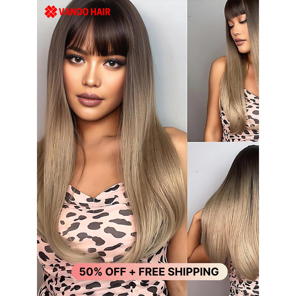 White Blonde Balayage Wig 100 Vietnamese Hair Feathered Hair the VandoHair